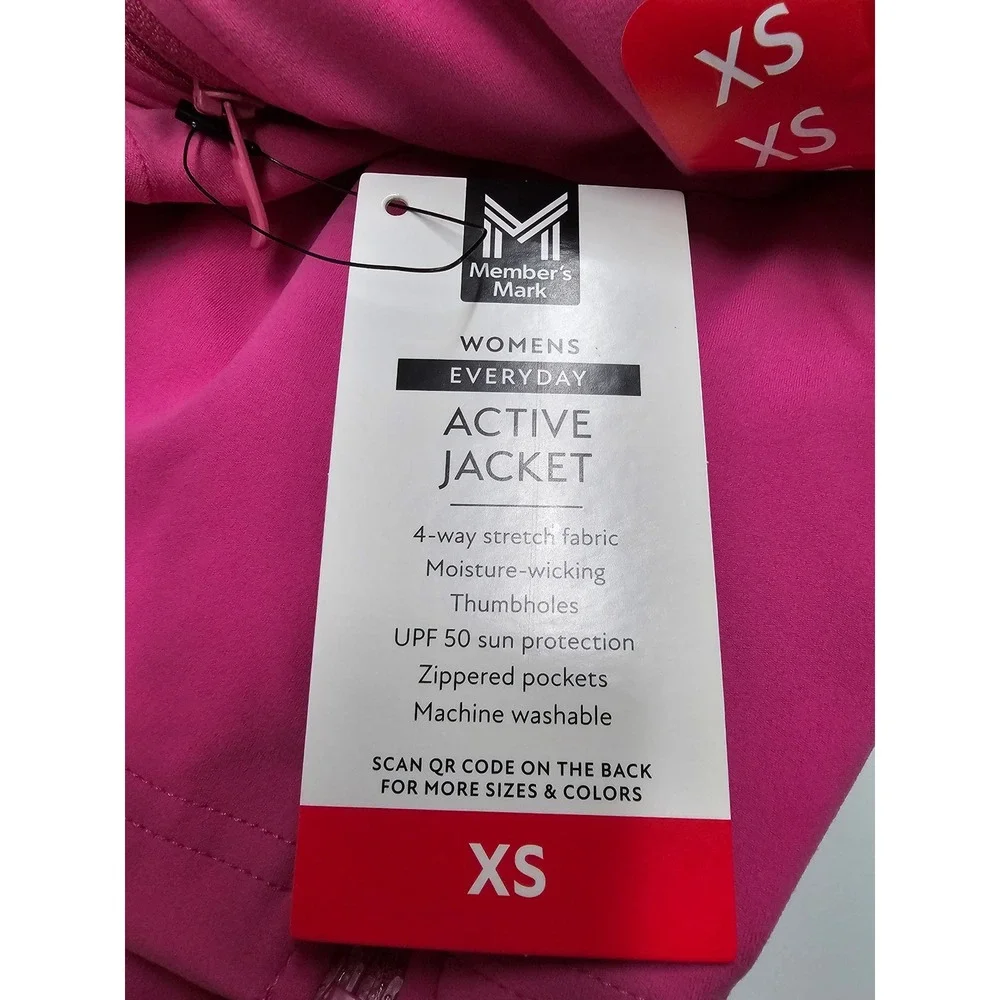 Member's Mark Womens Active Jacket Pink Nylon Blend Workout Size XS
